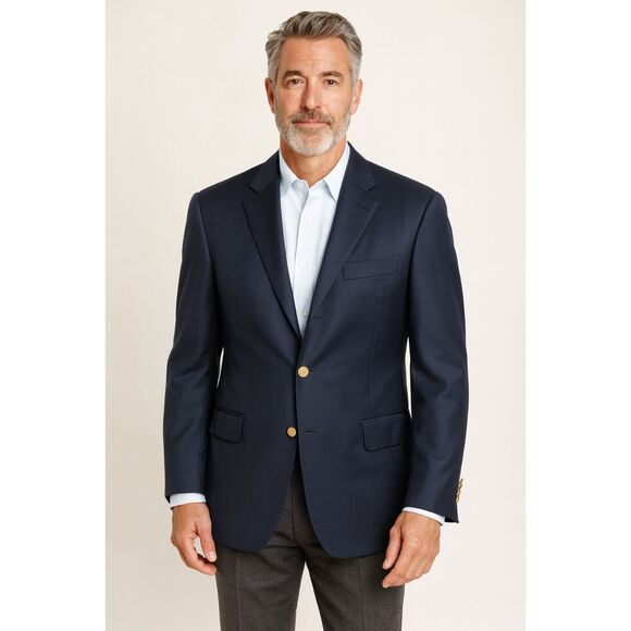 Brooks Brothers Blue Madison Loro Piana Blazer Sports Jacket Coat Mens Size 41R - Picture 1 of 10